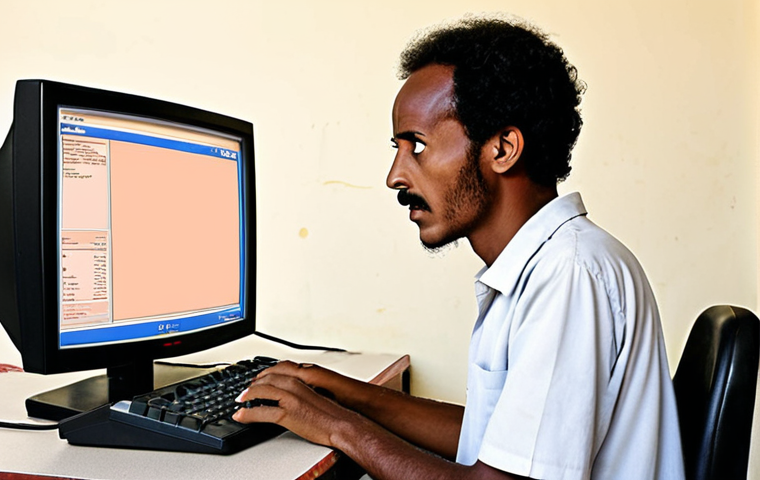 **Prompt 1: The Cost of Isolation**
"A scene depicting digital exclusion in Eritrea. An Eritrean person, appearing frustrated, stares at an old computer screen displaying an exorbitant price for internet data, symbolizing a month's wage for just one gigabyte. The setting is a sparse, almost empty internet café or a simple home, emphasizing the internet as an unaffordable luxury rather than a basic utility, highlighting the stark digital divide."