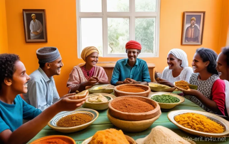 에리트레아의 명절 음식 - "A close-up, beautifully composed still life showcasing the essential ingredients of Eritrean cuisin... 에리트레아의 명절 음식 - "A close-up, beautifully composed still life showcasing the essential ingredients of Eritrean cuisin...