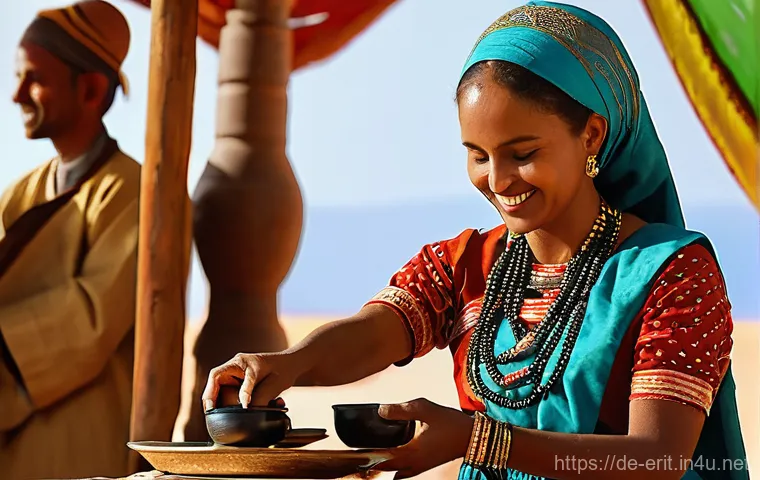 에리트레아의 식습관 - **Communal Eritrean Feast:**
"A vibrant, eye-level shot of a diverse group of friends or a famil... 에리트레아의 식습관 - **Communal Eritrean Feast:**
"A vibrant, eye-level shot of a diverse group of friends or a famil...