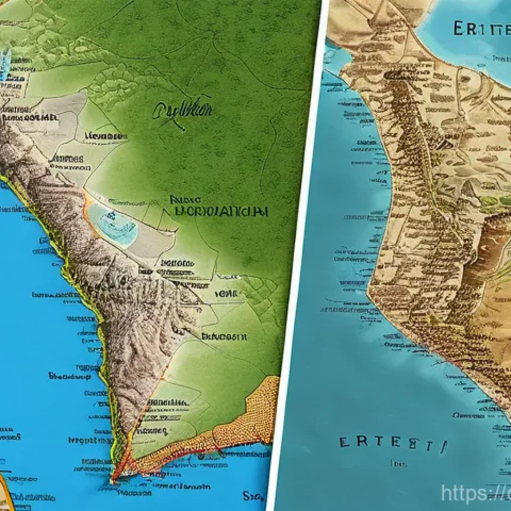 에리트레아 역사적 지도 - Here are three detailed image generation prompts in English, based on the provided text about the fa...