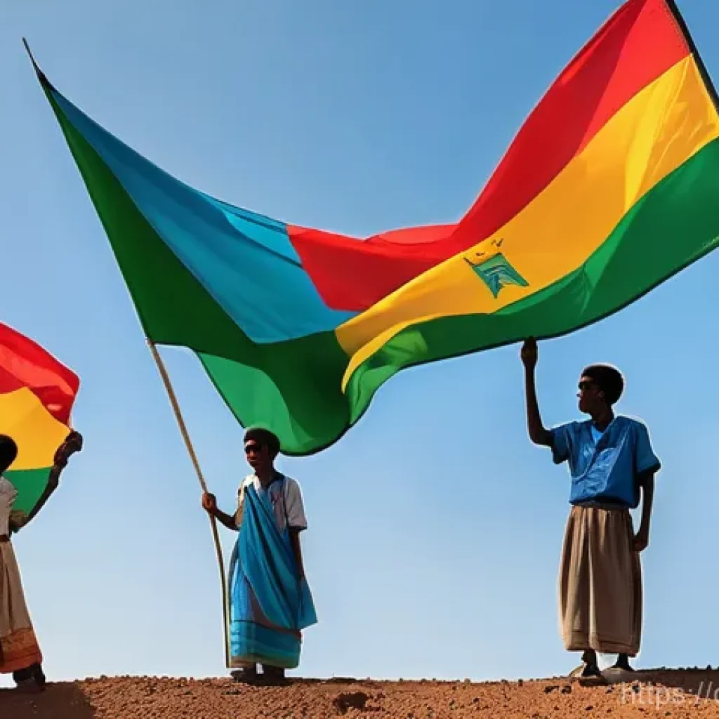 에리트레아의 유명 정치인 - **"A poignant, painterly image depicting the unfulfilled promise of freedom in Eritrea. On the left,...